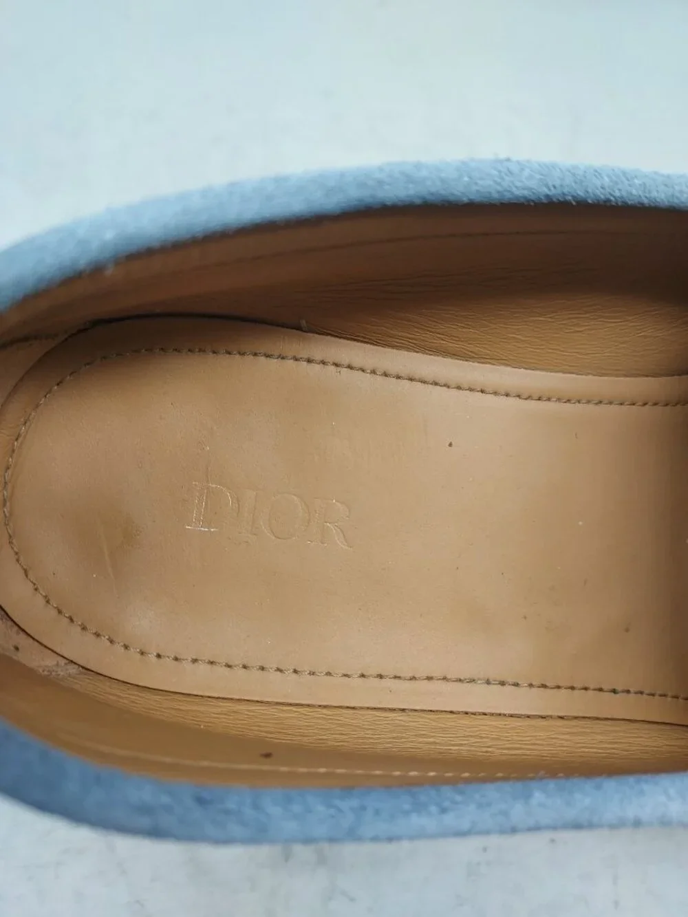Dior Granville MENS Light Blue White Oblique Logo Loafer